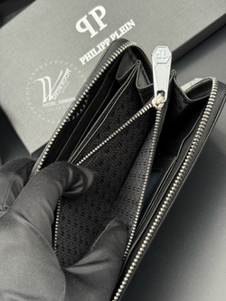 Кошелек на молнии Philipp Plein с фактурным черепом