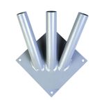 Кронштейн под флаги на три древка, квадратное основание, три точки крепления, металл