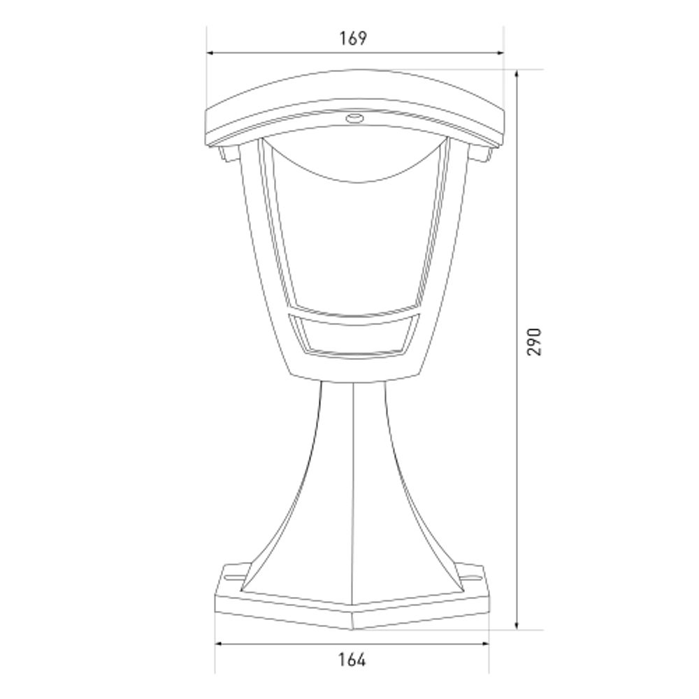 Садово-парковый светильник ЭРА «Валенсия» ДТУ 07-8-001 черный 4-гранный напольный IP44 светодиодный 8Вт 3000K | Садово-парковые светильники