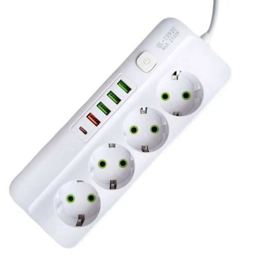Удлинитель 4гн 2м с/з +4USB+TYPE