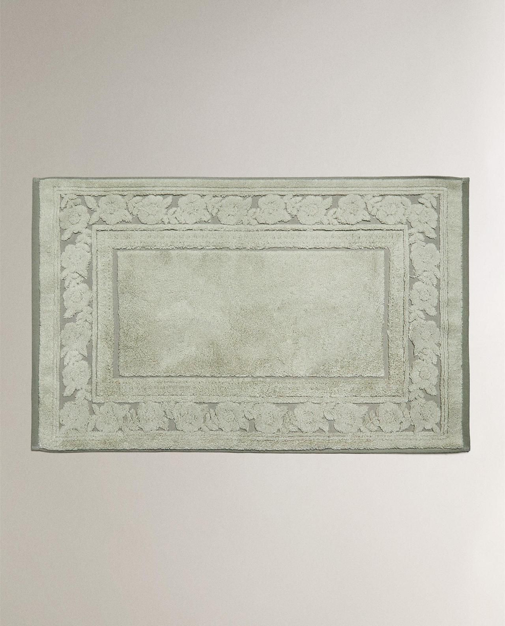 Zara Home - Коврик для ванны с фаской akardow в цветы, зеленый, 50x80 см