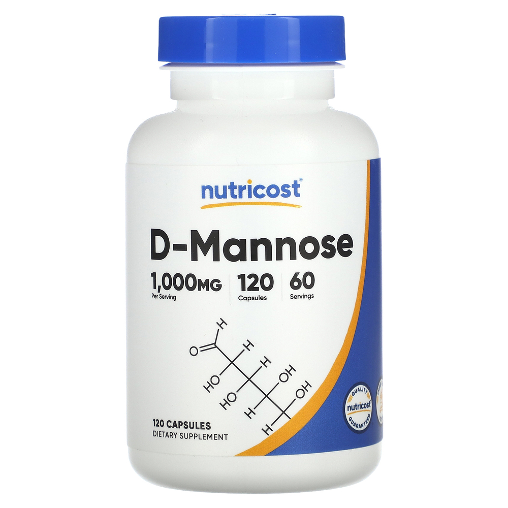 Nutricost, D-манноза, 1000 мг, 120 капсул (500 мг в 1 капсуле)