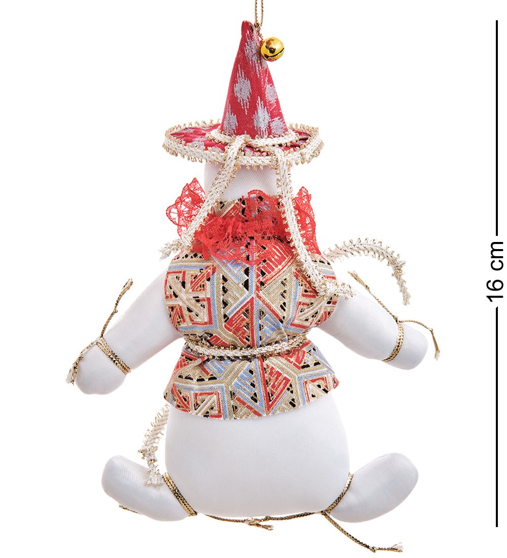 РусКукла RK-961/1 Kукла подвесная «Снеговик в шляпе»