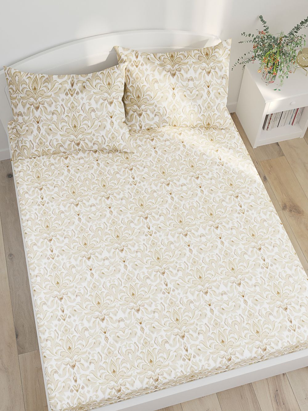 Простынь на резинке Сказка "Латте" 140х200 см, перкаль