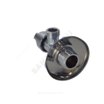 Кран латунь бытовой хром угловой G1/2"х3/4" Ру10 НР переходной маховик с отражателем Icma 90519AE07