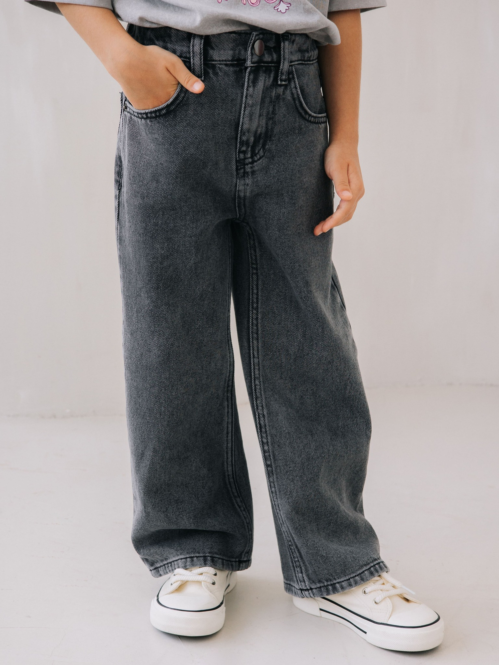 Джинсы Wide Leg, Серый