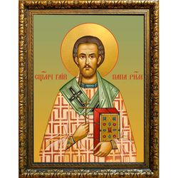 Гаий Римский папа Римский священномученик. Икона на холсте.