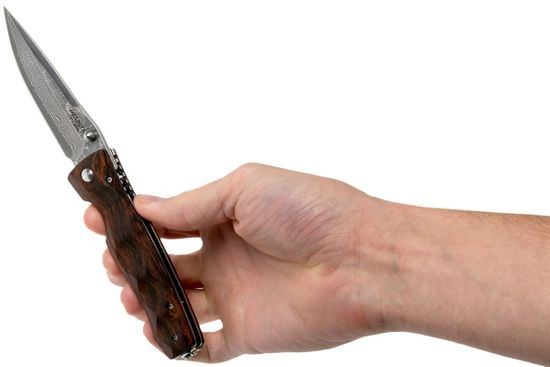 Складной нож Mcusta Tactility Elite Stainless c клинком из стали VG-10 San Mai (Laminated Stainlesss Damascus) рукоять дерево (Палисандр)