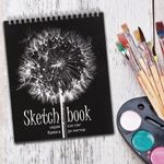 Скетчбук, серая бумага 120 г/м2, 170х195 мм, 30 л., гребень, подложка, цветная фольга, "Одуванчик", 98672