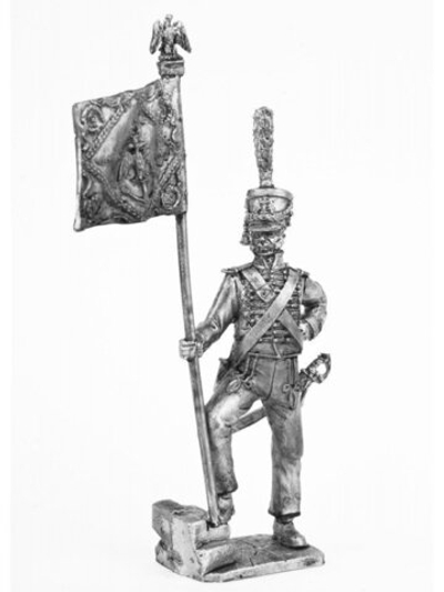 Оловянный солдатик Знаменосец гвардейских моряков Наполеона 1812 год