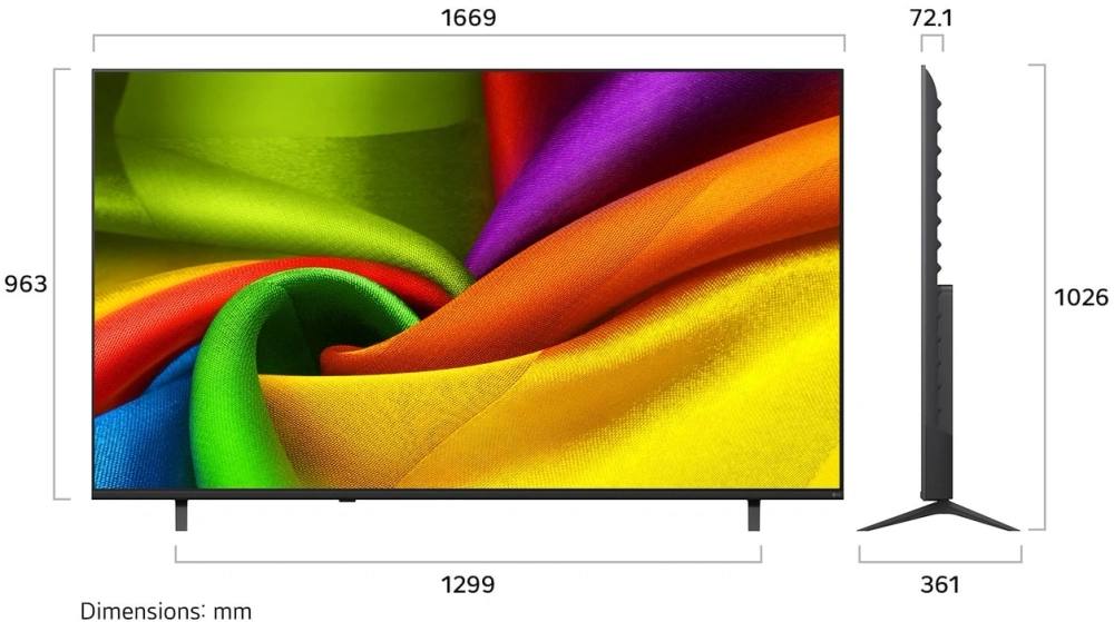 Телевизор LED LG 75" 75NU900B6LA.ARUG черный 4K Ultra HD 60Hz DVB-T DVB-T2 DVB-C DVB-S DVB-S2 USB WiFi Smart TV