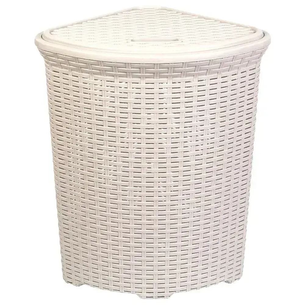 Корзина для белья Ротанг 60л угловая (слоновая кость)
