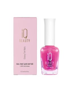 IQ Beauty Лак-тинт с AHA-кислотами для естественного сияния и укрепления Glossy Tint Nails, 12,5 мл Прозрачный розовый