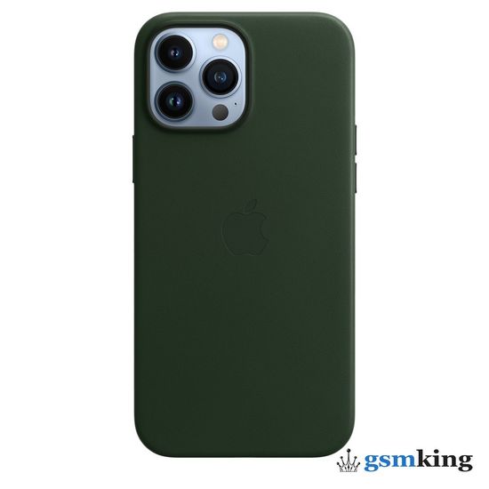 Apple Leather Case with MagSafe iPhone 13 Pro Max Sequoia Green «Зелёная секвойя» MM1Q3ZE/A