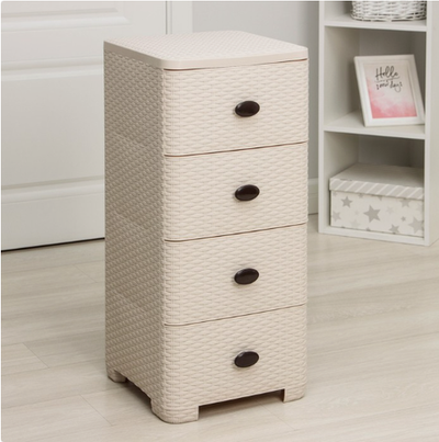 Комод 4-х секционный «Плетёнка», цвет слоновая кость