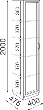 Остин (подростковая) М03 Пенал полки 400