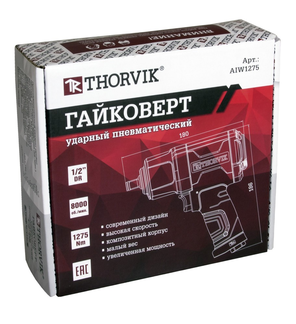 Гайковерт ударный пневматический 1/2"DR Thorvik AIW1275