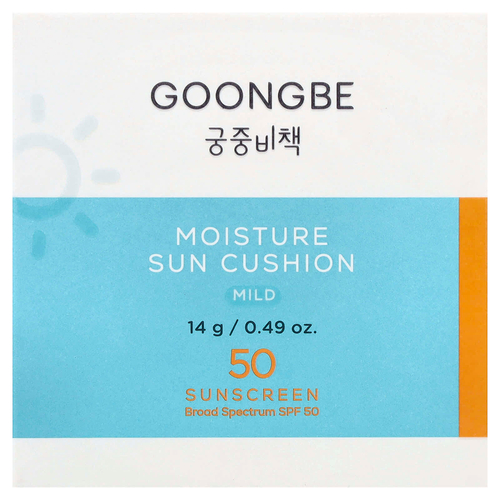 Goongbe, увлажняющий солнцезащитный крем, кушон, мягкое, SPF 50, 14 г (0,49 унции)