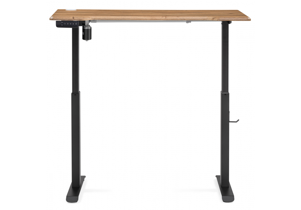 Компьютерный стол Woodville Маркос с механизмом подъема 120х75х75 дуб вотан, черный, ножки черные