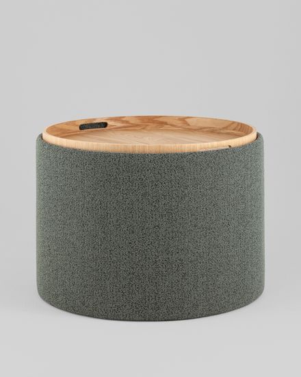 Пуф с ящиком Хюгге L букле темно-серый