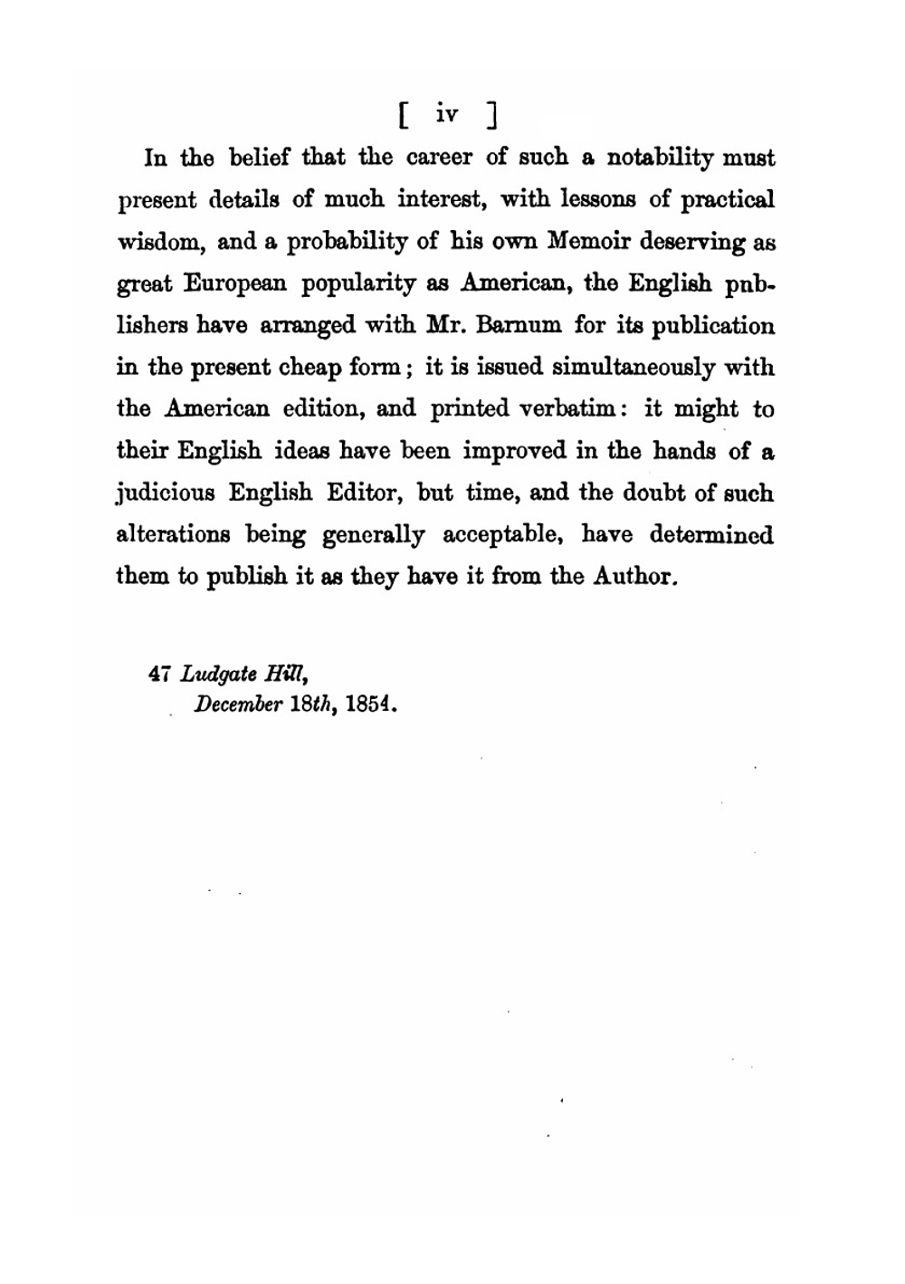 The Life of P.T. Barnum. Written by Himself | Phineas Taylor Barnum