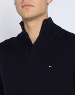 свитер zip mock Tommy Hilfiger - темно-синий(MW0MW28049)