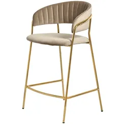 Полубарный стул Turin бежевый с золотыми ножками
