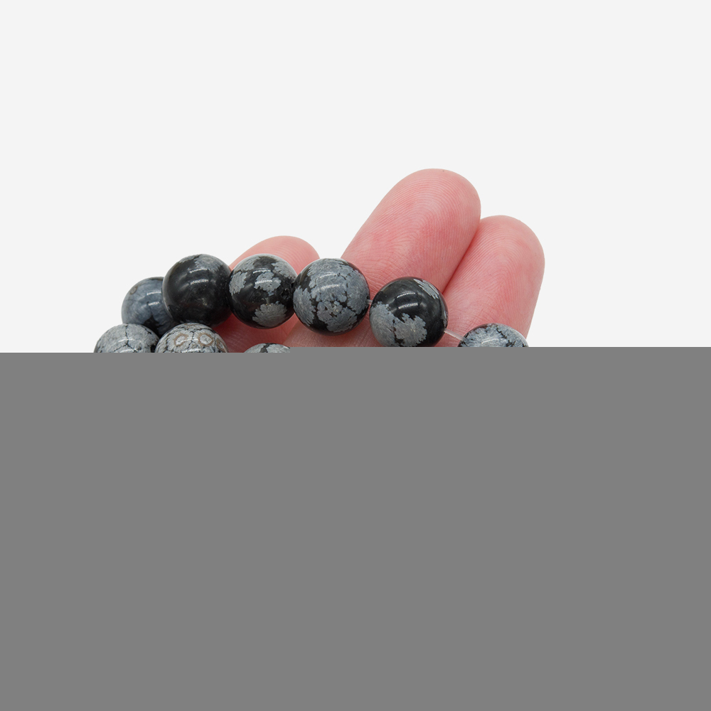 Снежный обсидиан натуральный, категория A, бусины в форме шара 10,6мм