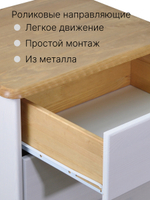 Комод 113х35х73 Хаба, 2 двери 6 ящиков, белый/антик