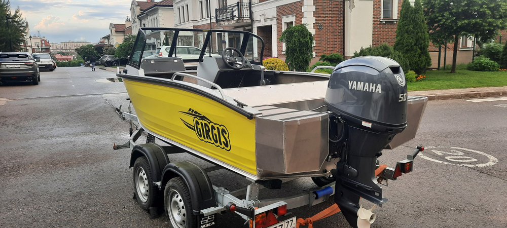 Готовый комплект: лодка Girgis 440 Fish + Yamaha F50LETL. Новый.