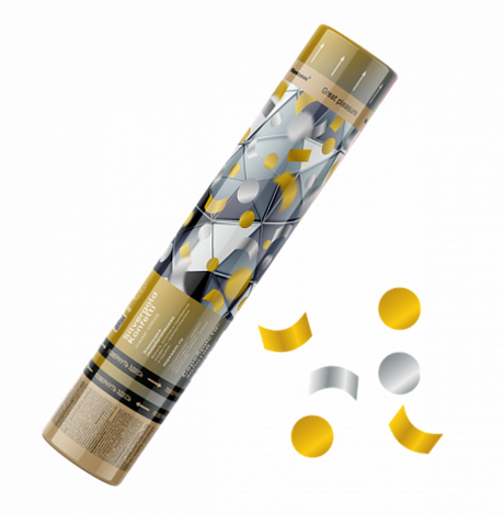 Пневмохлопушка 30см Золото-Серебро