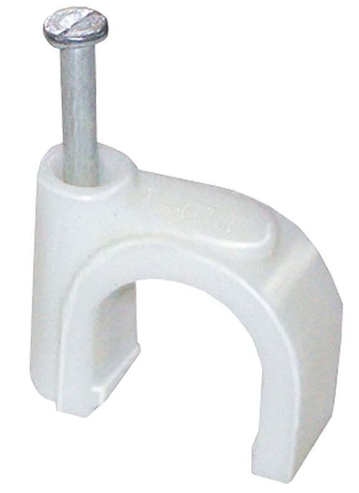 Скоба крепежная круглая с гвоздем d25мм пластик. (уп.100шт) IEK USK11-25-100