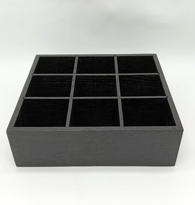 Органайзер для чайных пакетиков со съемными секциями;дуб;черный; H=80,L=272,B=272мм.