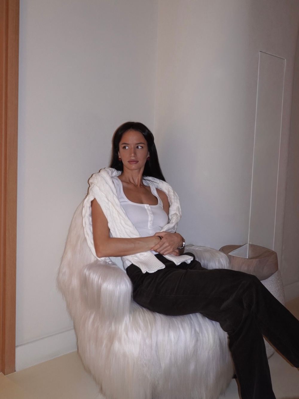 Свитер с косами