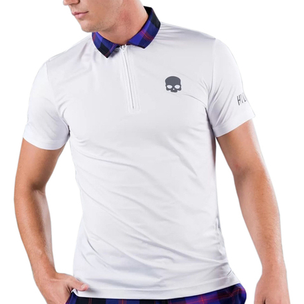 Теннисное поло Hydrogen Tartan Zipped Tech Polo - White