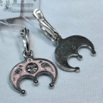 Серьги "Лунница с птичками" горячая эмаль