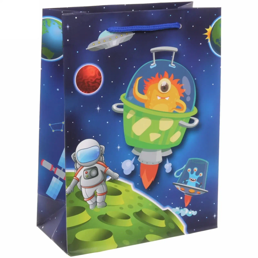 Пакет подарочный «Космос» 18*24*8,5 см