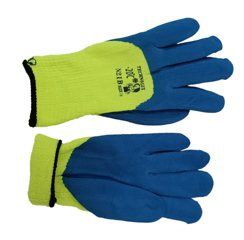 Перчатки акриловые - 20*С салатовые синий облив №26 (480шт/уп)