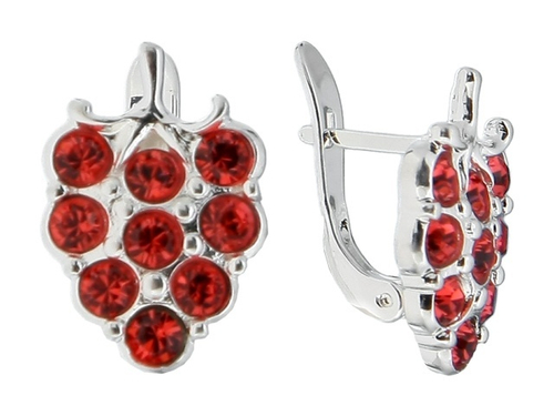 "Черимойя" серьги в родиевом покрытии из коллекции "Плод страсти" от Jenavi  с английским замком