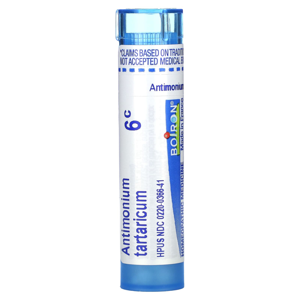 Boiron, Antimonium tartaricum, 6C, от кашля, прибл. 80 гранул