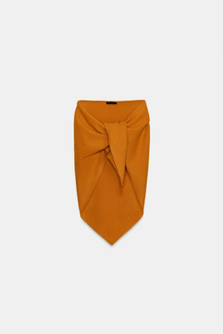 ZARA ТРЕУГОЛЬНАЯ БАНДАНА ИЗ 100% ШЕРСТИ, ОРАНЖЕВЫЙ