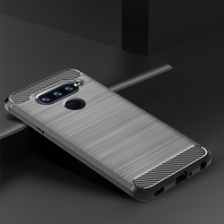 Чехол для LG V40 ThinQ цвет Gray (серый), серия Carbon от Caseport