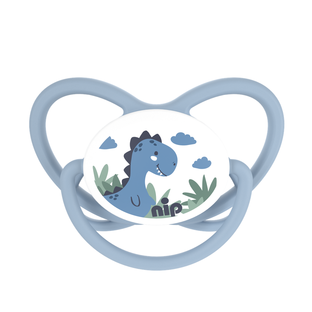 NIP Соска пустышка, силикон, размер 1 "Butterfly" Дино (0-6 мес) 1 шт