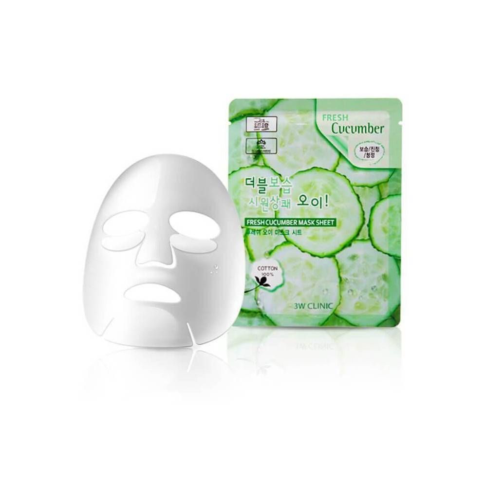 Тканевая маска с экстрактом огурца 3W CLINIC Fresh Cucumber Mask Sheet