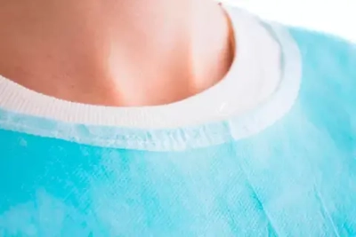 Халат хирургический стерильный Гекса 140 см спанбонд размер 56-58 плотность 42 28 шт модель 1 голубой