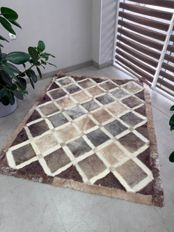 Ковер прямоугольный натуральный мех овчина, 210 х 170 см.