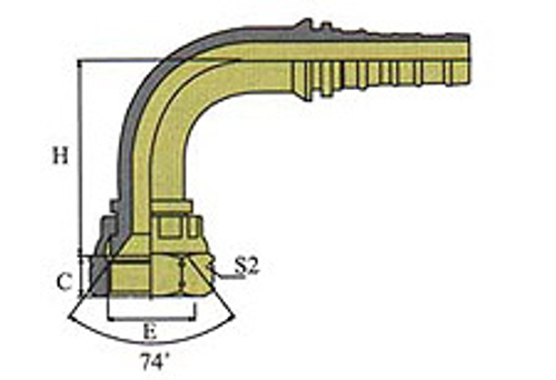 Фитинг DN 38 JIC (Г) 1.7/8 (90) Interlock
