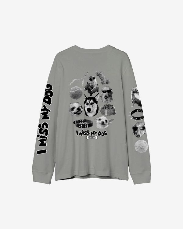 Лонгслив I miss my dog X Mochalov Grey - фото 2