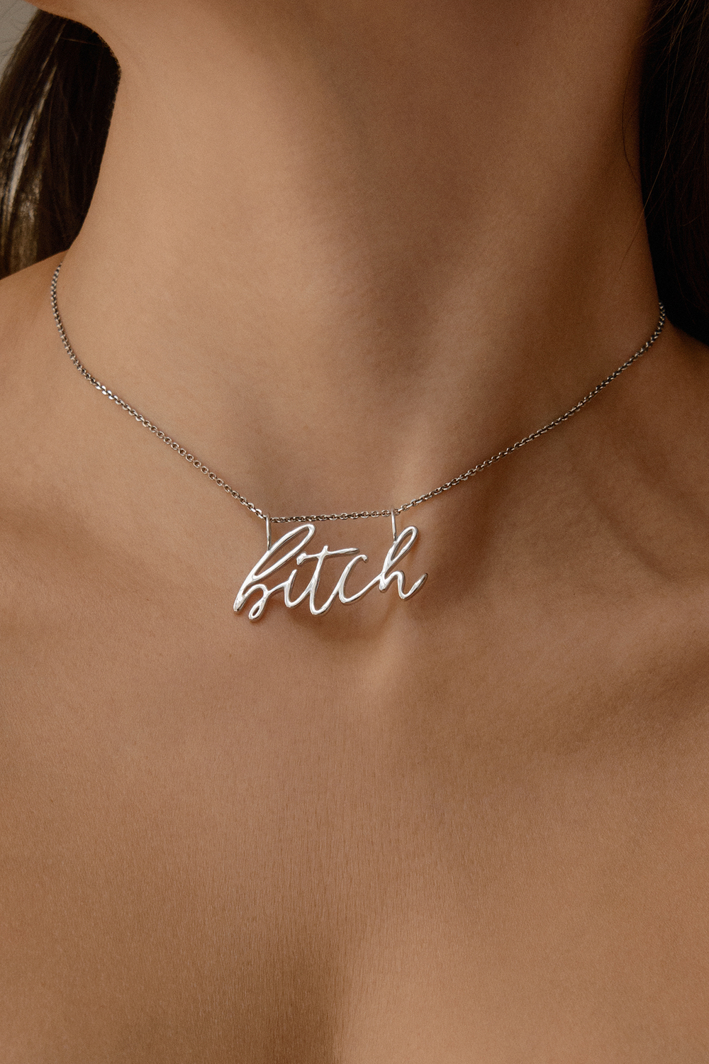 Подвеска из серебра "B!tch"