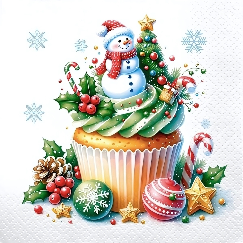 Салфетки бумажные Pero Prestige 33х33"Кексик» 3сл 20л